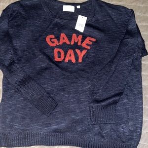 Mia & Tess game day sweater in navy size large